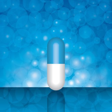 Beautiful blue pill - medication concept clipart