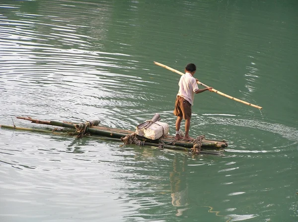 stock image Boy on a float