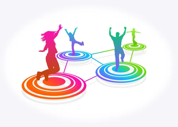 Afbeelding Met Hoge Resolutie Van Springen Kleurrijke Cirkels — Stockfoto