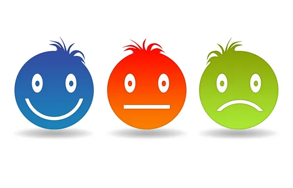 High Resolution Graphic Three Different Smiley Faces — Stock Photo, Image