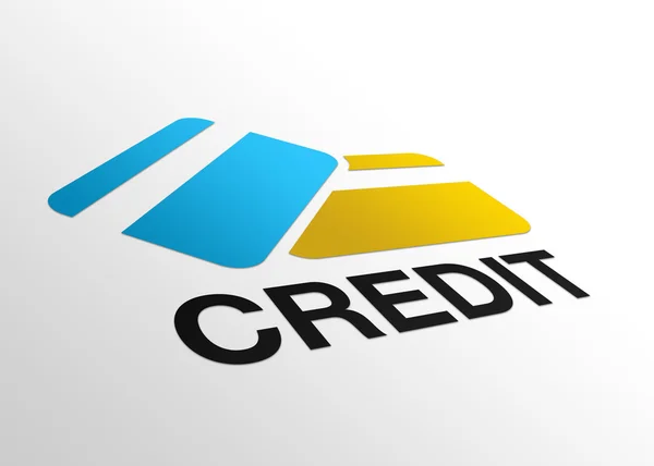Wysokiej Rozdzielczości Grafika Perspektywy Słowo Kredyt Karty Kredytowe — Zdjęcie stockowe