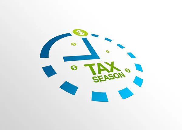 High Resolution Perspective Graphic Clock Words Tax Season — Stock Photo, Image