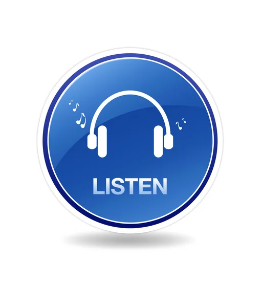 Kulaklık Notları Olan Yüksek Çözünürlüklü Bir Dinleme Simgesi Grafiği — Stok fotoğraf