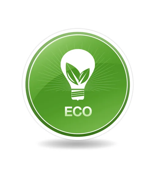 Hoge Resolutie Eco Pictogram Met Een Gloeilamp — Stockfoto