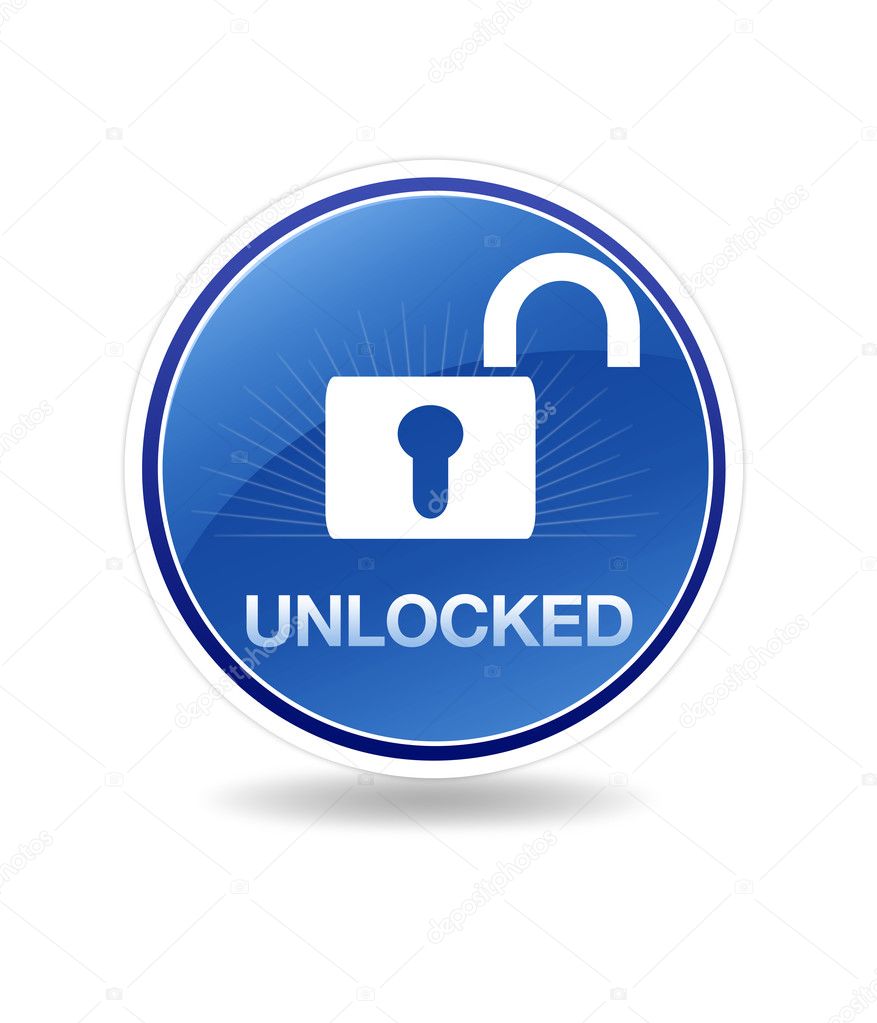 High resolution graphic of a unlocked icon with a lock.