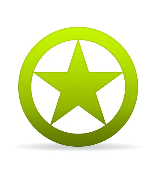 Yeşil yıldız simgesi — Stok fotoğraf