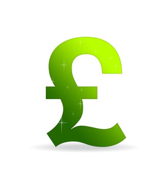 Green British pound Sign clipart