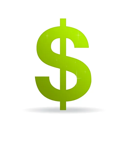 Yeşil dolar işareti — Stok fotoğraf