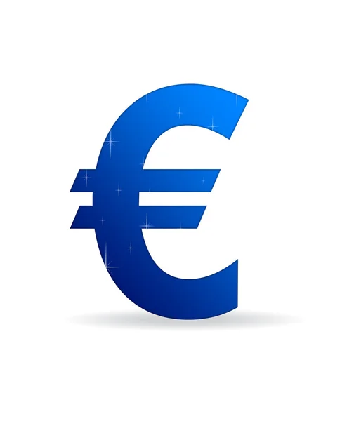 Sinal azul do euro — Fotografia de Stock