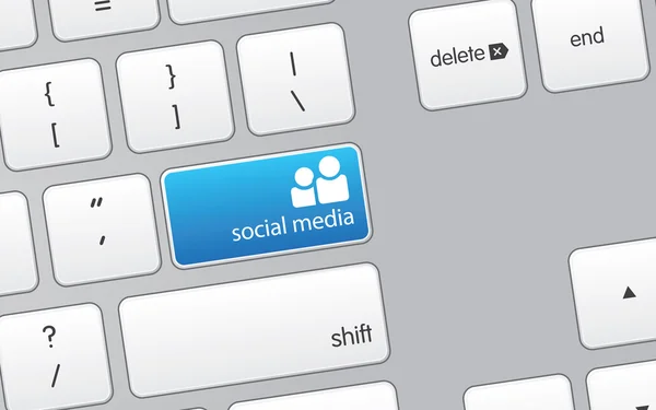 stock image Keyboard with Social Media Icon