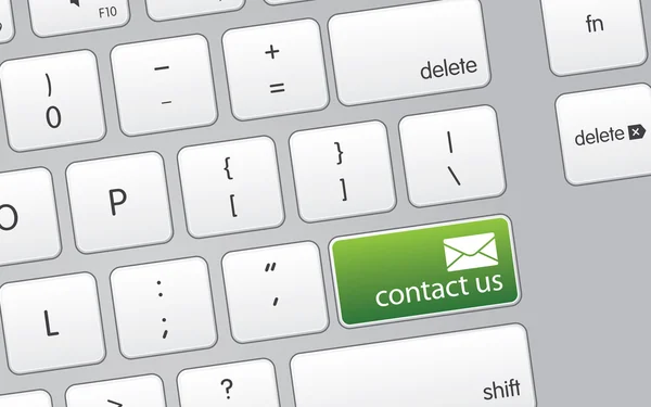 Tastatur mit Kontakt-Icon — Stockfoto