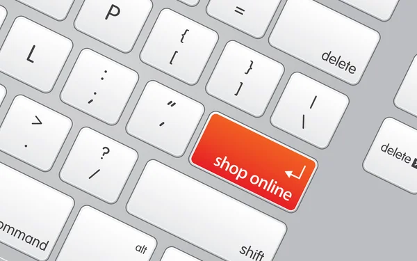 Tangentbord med shop online-ikon — Stockfoto