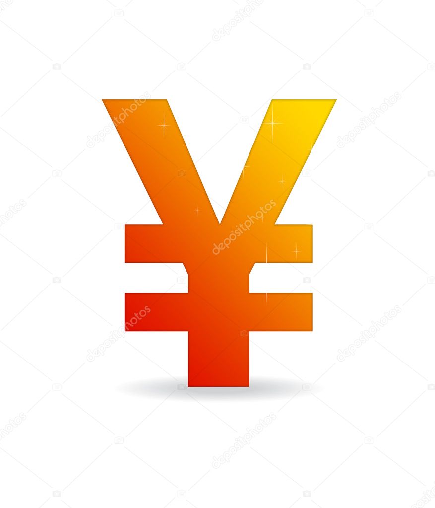 Orange Yen Sign