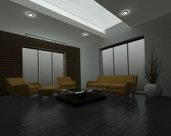 Moderní interiér obývací prostor — Stock fotografie