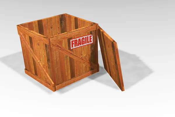 Open houten kist — Stockfoto