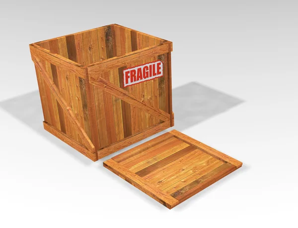 Open wooden crate — Stock Photo, Image