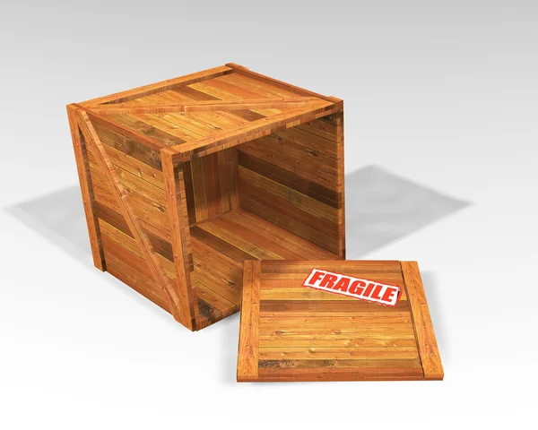 Casse di legno aperte — Foto Stock