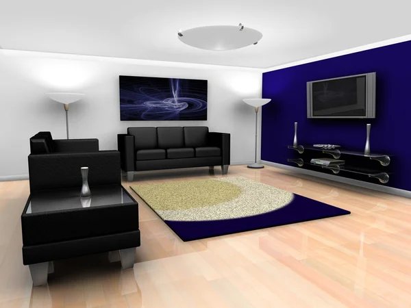 Modern lounge interiör — Stockfoto