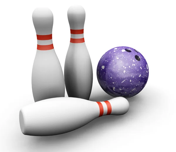 Bowling skittles and ball — Stock Photo, Image