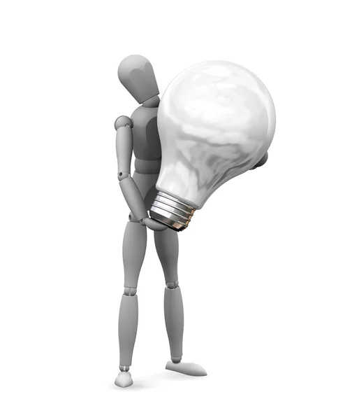 Man holding a lightbulb — Stock Photo, Image