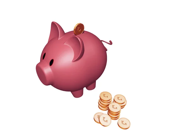 Banco porquinho com centavos — Fotografia de Stock