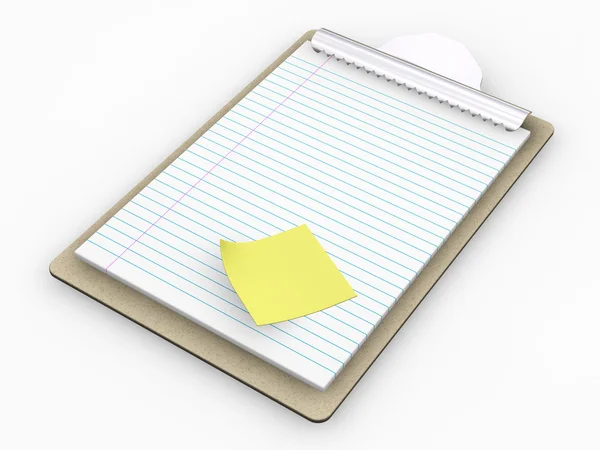 Clipboard with post-it note — Stock Photo, Image