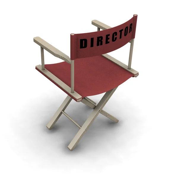 Rendu 3D d'une chaise de réalisateur sur fond blanc — Photo