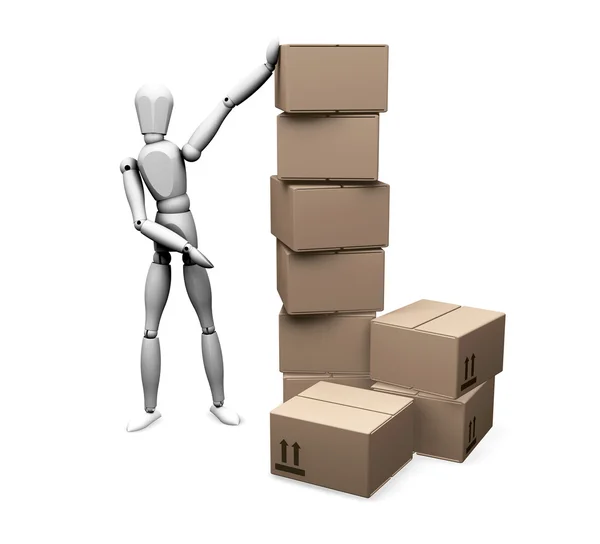 Homem com caixas — Fotografia de Stock