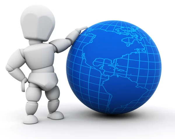 Person with globe — Stock Photo, Image