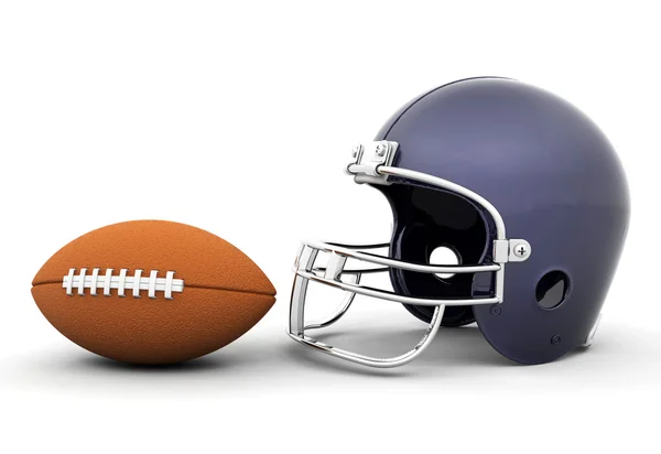 Шлем и футбол — стоковое фото