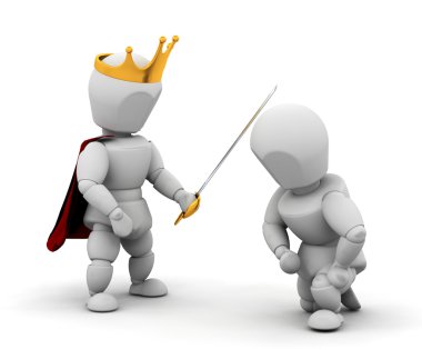 Person getting knighthood clipart