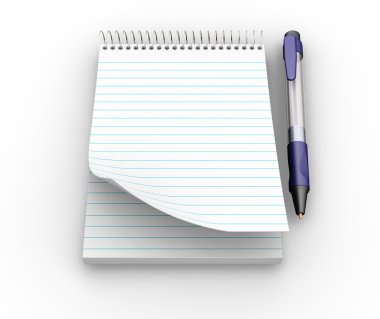 Notepad with pen clipart