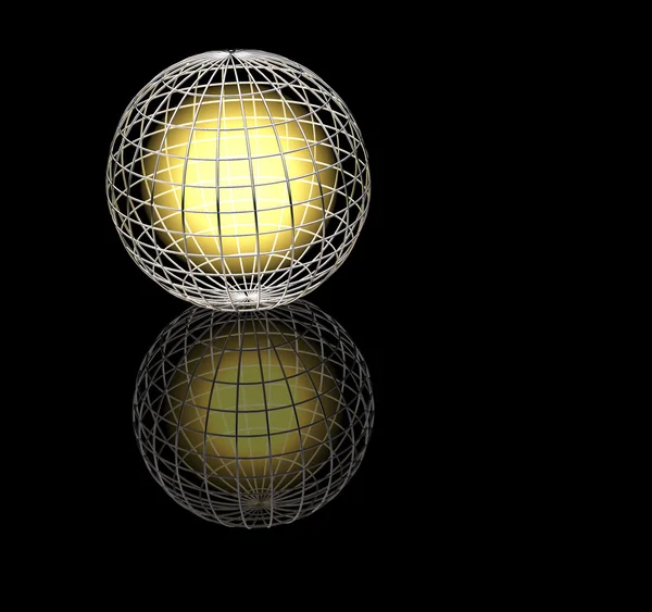 Wireframe globe — Stockfoto