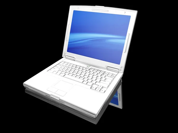 Білий ноутбук — стокове фото