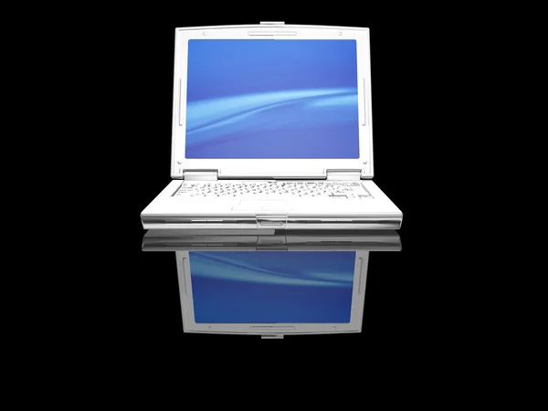 Biały laptopa — Zdjęcie stockowe