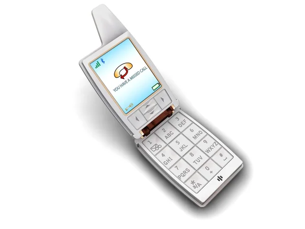 Mobilní telefon s zmeškaný hovor, zobrazeno na obrazovce — Stock fotografie