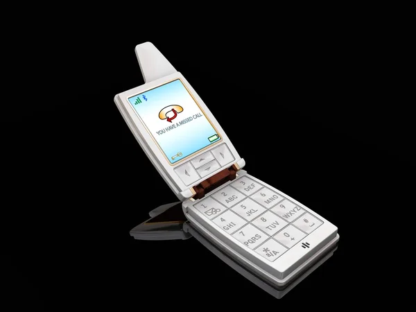 Mobiltelefon med missade samtal visar på skärmen — Stockfoto