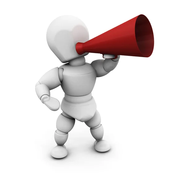 Person with megaphone — Stock Photo, Image