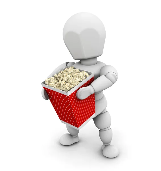 Osoba hospodářství popcorn — Stock fotografie
