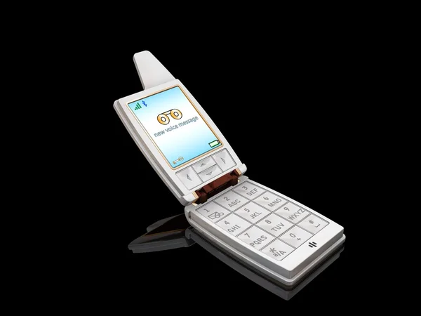 Generiska mobiltelefon med nytt röstmeddelande visar på skärmen — Stockfoto