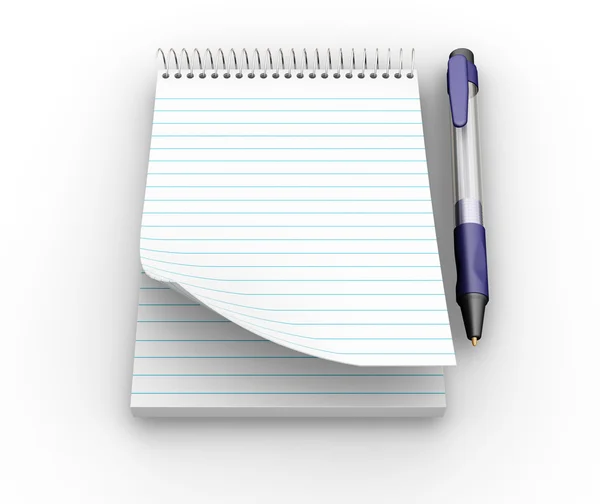 Bloco de notas com caneta — Fotografia de Stock