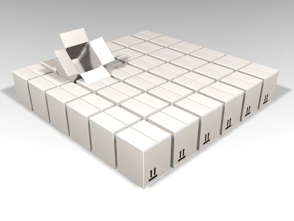 Caixas brancas — Fotografia de Stock
