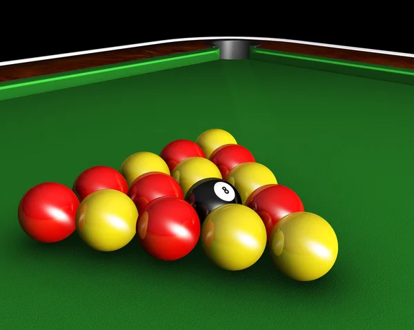 Pool balls on table — Stock Photo, Image