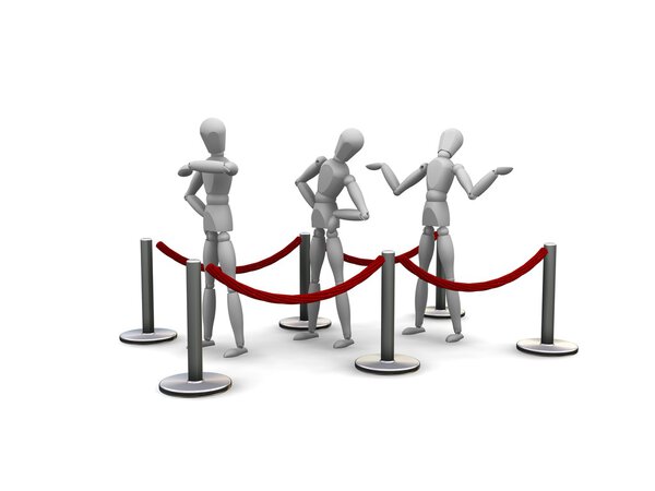 3D render of waiting in a queue