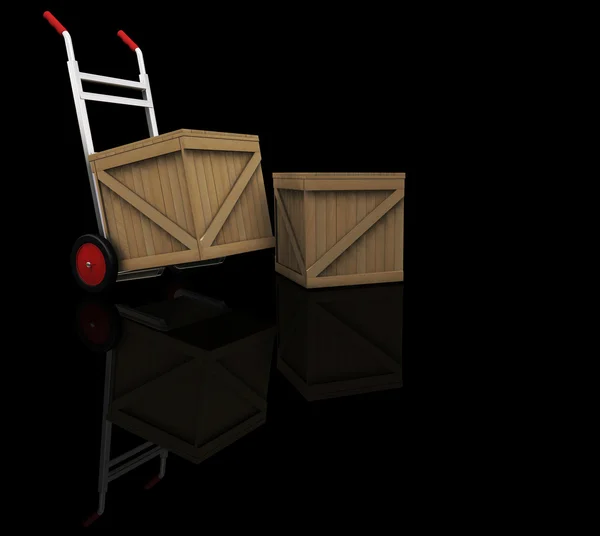 Ruční vozík s klecí — Stock fotografie
