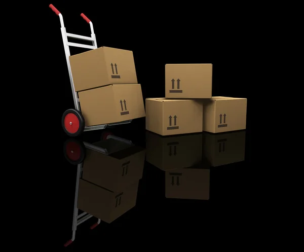 LKW mit Kisten — Stockfoto