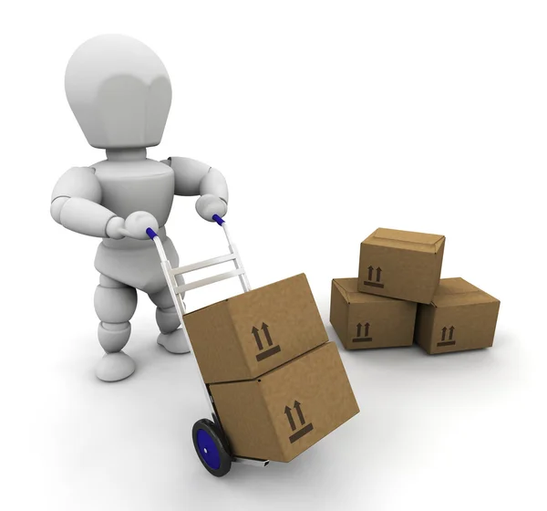 Man with boxes — Stock Photo, Image