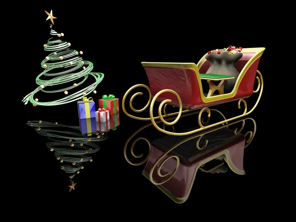 Santas sleigh — Stock Photo, Image