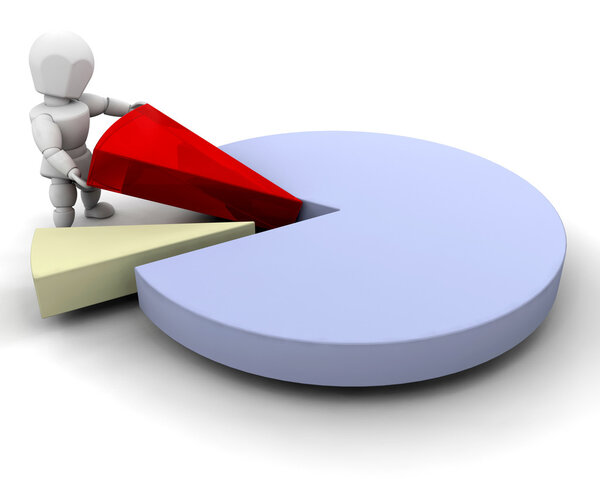 Person with pie chart