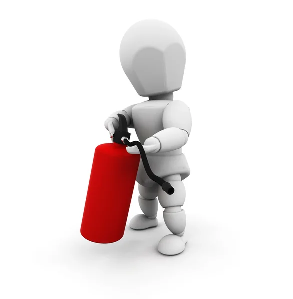 Person holding fire extinguisher — Stock Photo, Image